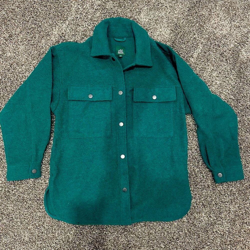 Wild fable oversized xs green shacket never worn! New w/o tags! Super cute!